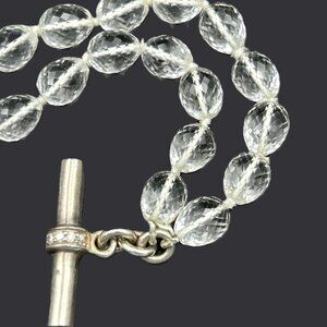 Slane & Slane Rock Crystal Sterling Silver Diamond Necklace